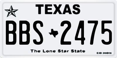 TX license plate BBS2475