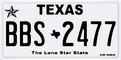 TX license plate BBS2477