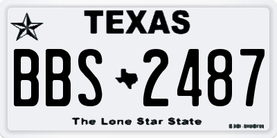 TX license plate BBS2487