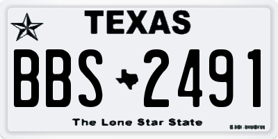 TX license plate BBS2491