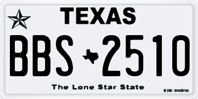 TX license plate BBS2510