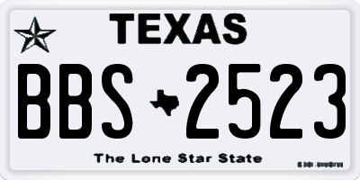 TX license plate BBS2523