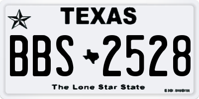 TX license plate BBS2528