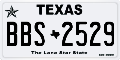 TX license plate BBS2529
