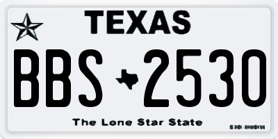 TX license plate BBS2530