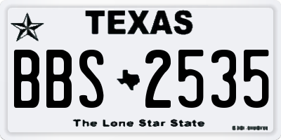 TX license plate BBS2535