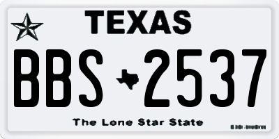 TX license plate BBS2537