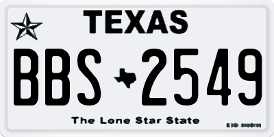 TX license plate BBS2549