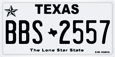 TX license plate BBS2557