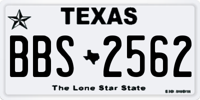 TX license plate BBS2562