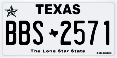 TX license plate BBS2571