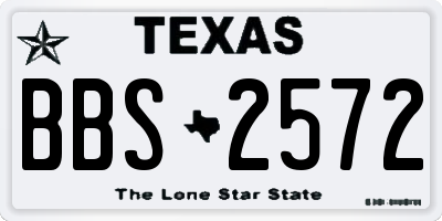 TX license plate BBS2572