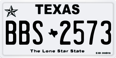 TX license plate BBS2573
