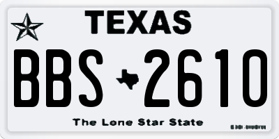 TX license plate BBS2610