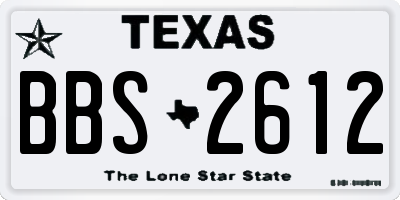 TX license plate BBS2612
