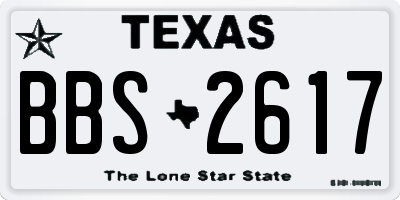 TX license plate BBS2617
