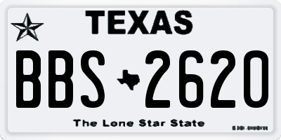 TX license plate BBS2620
