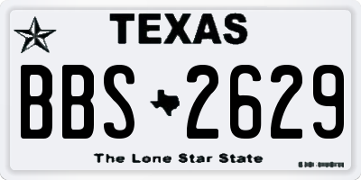 TX license plate BBS2629