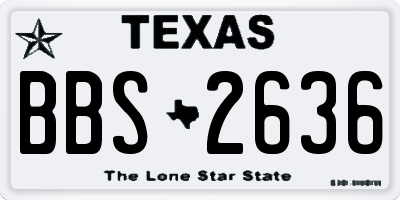 TX license plate BBS2636