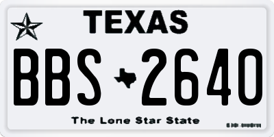 TX license plate BBS2640