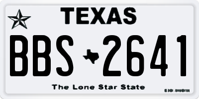 TX license plate BBS2641