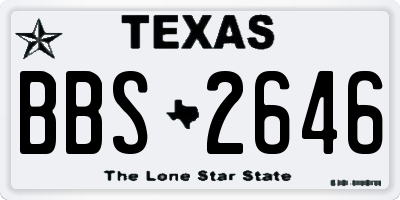 TX license plate BBS2646