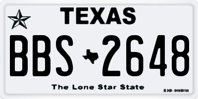 TX license plate BBS2648