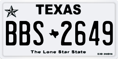 TX license plate BBS2649