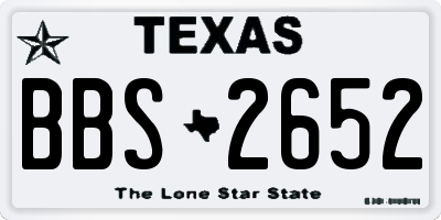 TX license plate BBS2652