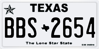 TX license plate BBS2654