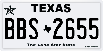 TX license plate BBS2655