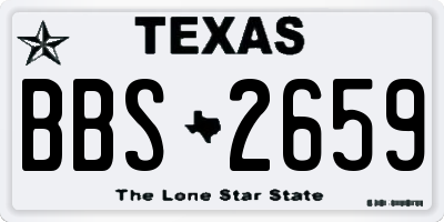 TX license plate BBS2659