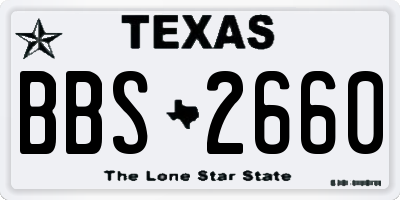 TX license plate BBS2660