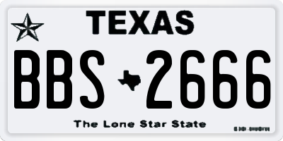 TX license plate BBS2666