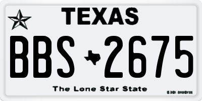 TX license plate BBS2675