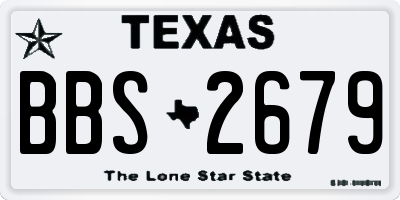 TX license plate BBS2679