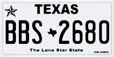 TX license plate BBS2680