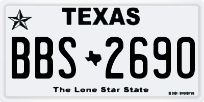 TX license plate BBS2690