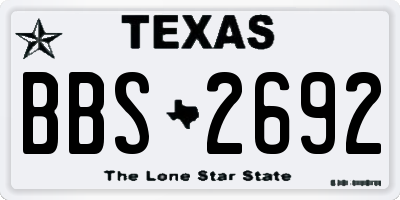 TX license plate BBS2692