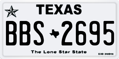 TX license plate BBS2695