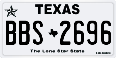TX license plate BBS2696