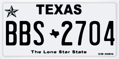 TX license plate BBS2704