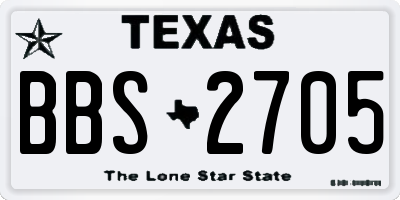 TX license plate BBS2705