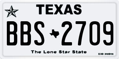 TX license plate BBS2709