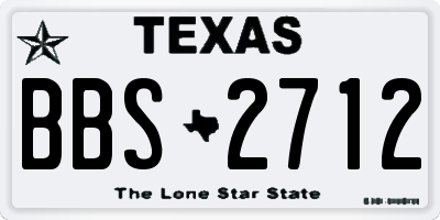 TX license plate BBS2712