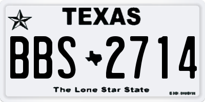 TX license plate BBS2714