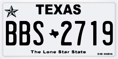 TX license plate BBS2719