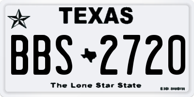TX license plate BBS2720