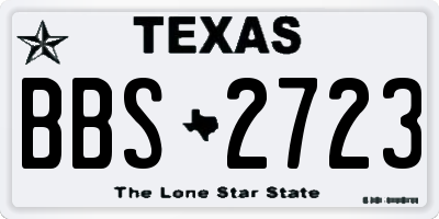 TX license plate BBS2723