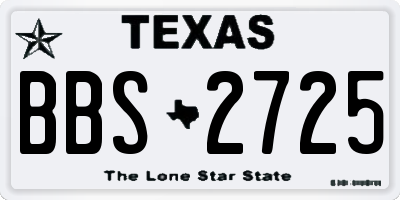 TX license plate BBS2725